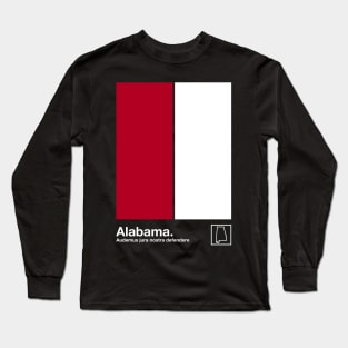 Alabama State Flag  // Original Minimalist Artwork Poster Design Long Sleeve T-Shirt